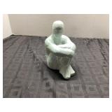John Bloom Signed Seated Figure Sculpture