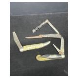 Three Assorted Folding Pocket Knives