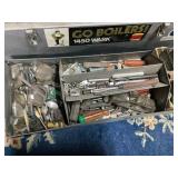 Metal 10" x 24" x 7" Tool Box With Tools