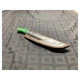 Fixed Blade Knife with Green Handle, 8 Inch