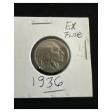 1936 Buffalo Nickel, Five Cents