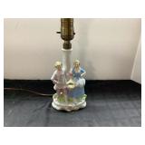Porcelain Figurine Lamp, 10 Inches Tall