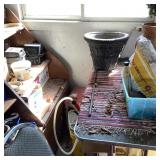 Items on and Under Table Including Pots