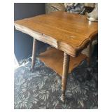 Oak Parlor Table with Claw Feet Casters