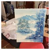 Signed Landscape Oil Painting on Canvas