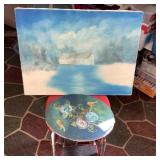 Two Original Oil Paintings: Landscape and Floral