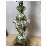 Porcelain Table Lamp With Cherub Motif