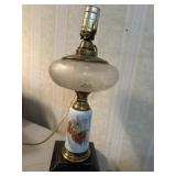 Working Frosted Glass Table Lamp With Leaf-Mo