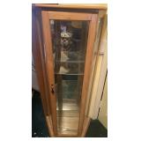 Wooden Display Case With Mirrored Back and 2