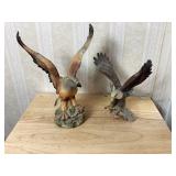 Eagle Figurines, 11" and 8" Tall