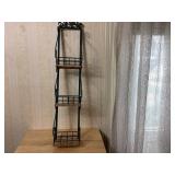 Metal and Wicker Shelf, 29 Inches Tall