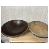 Large Old Wooden Bowls