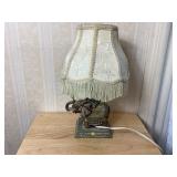 Table Lamp with Elephant Base and FabricShade