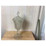 Cut Glass Lidded Compote, 15 Inches Tall
