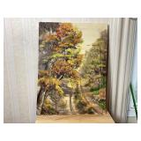 Autumn Woodland Scene Oil Painting, 18x24 in
