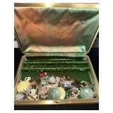 Vintage Jewelry Box With Costume Jewelry