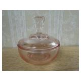 Pink Depression Glass Covered Dish