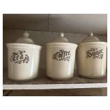 Ceramic Tea, Coffee, and Sugar Canister Set