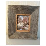 Framed Landscape Oil Painting on Wood