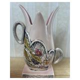 Hull USA Ceramic Double-Handled Vase 1955