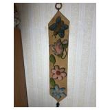 Handmade Burlap Wall Hanging With Hooked Motm