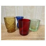 Four Colored Patterned Glasses