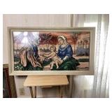 Framed Religious Needlework, 23 x 42 Inches