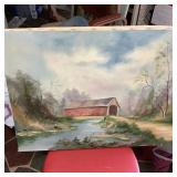 Julie Burns Oil Painting Covered Bridge
