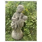 Concrete Madonna and Child Garden Statue