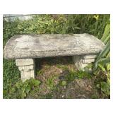 Concrete Garden Bench with Decorative Trim