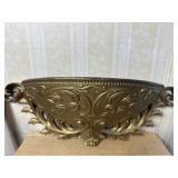 Ornate Gilt Wall-Mounted Metal Planter