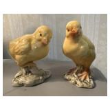 Glazed Ceramic Chick Figurines