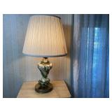 Porcelain and Brass Table Lamp, 27 Inches