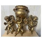 Gold-Tone Cherub Wall Plaques