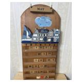 Wooden Perpetual Wall Calendar