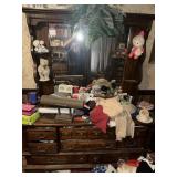 Wooden Dresser With Mirror and All Contents