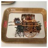 Coca-Cola Metal Serving Tray Picnic Cart