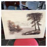 Jolie Burns 1979 Landscape Painting on Canvas