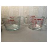 2 Pyrex 4-Cup Glass Measuring Cups