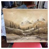 Mountain Landscape Oil Painting on Canvas