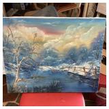 Oil Painting Winter Landscape on Canvas