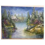 Julie Burns Oil Painting, Indiana, Lake Scene