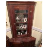 Wood Corner Cabinet With Glass Door