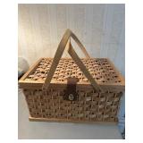 Wicker Picnic Basket with Gingham Lining