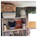Storage Shelf With Mixed Art and Craft Supplies