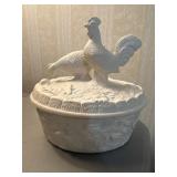 White Ceramic Poultry Covered Tureen