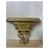 Gold-Tone Ornate Wall Shelf Sconce