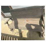 Wooden Rocking Glider Bench with Heart Motifs