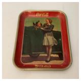 Coca-Cola Metal Serving Tray with Vintage Art