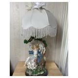 Porcelain Angel Swing Table Lamp, No Shipping